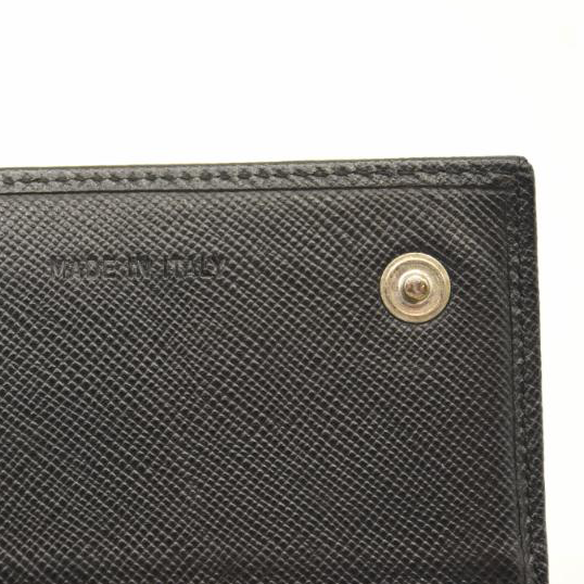USED PRADA Saffiano Metal Continental Flap Wallet Black