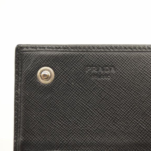 USED PRADA Saffiano Metal Continental Flap Wallet Black