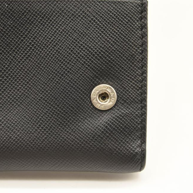 USED PRADA Saffiano Metal Continental Flap Wallet Black