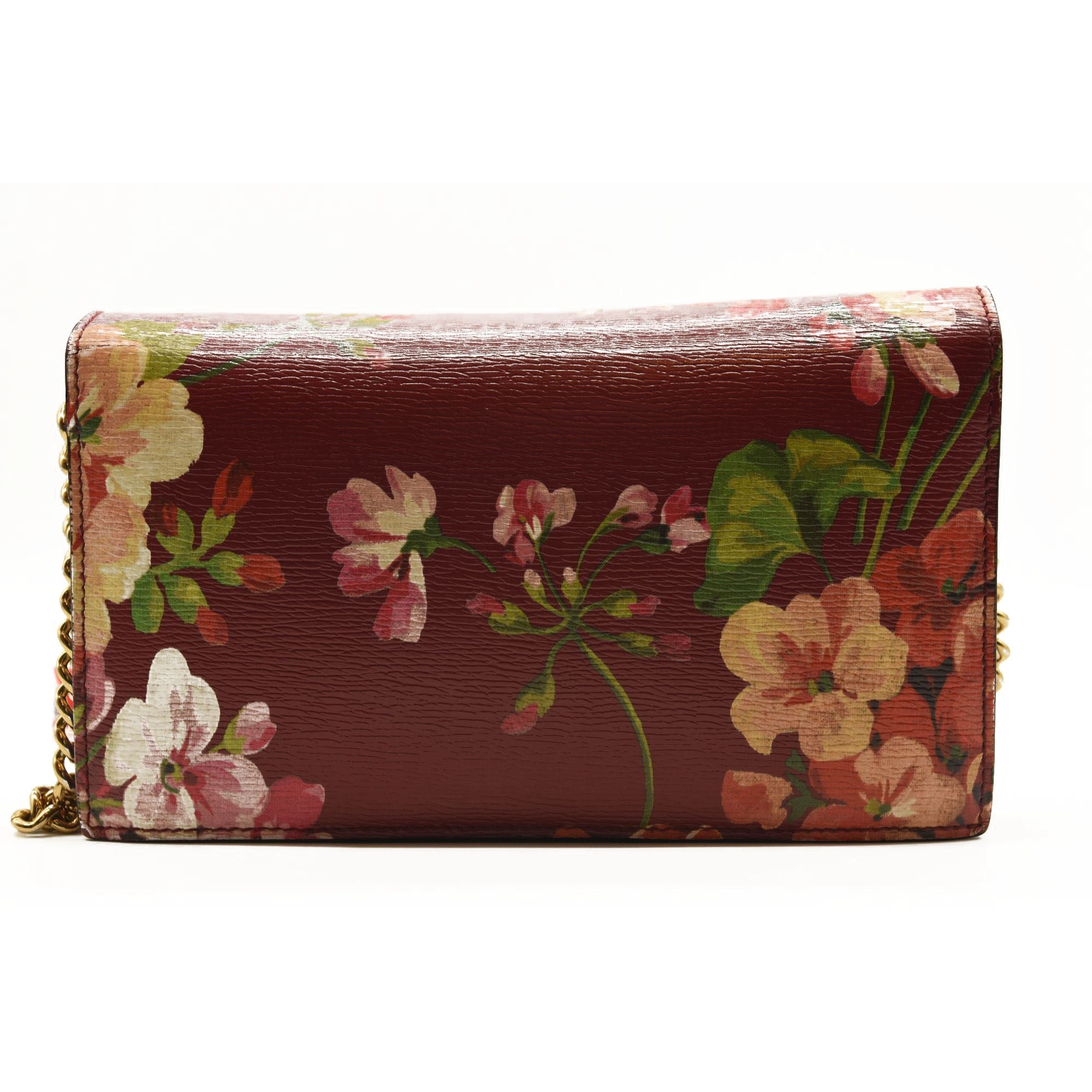 Gucci Wallet On Chain Blooms Interlocking GG Pink Red