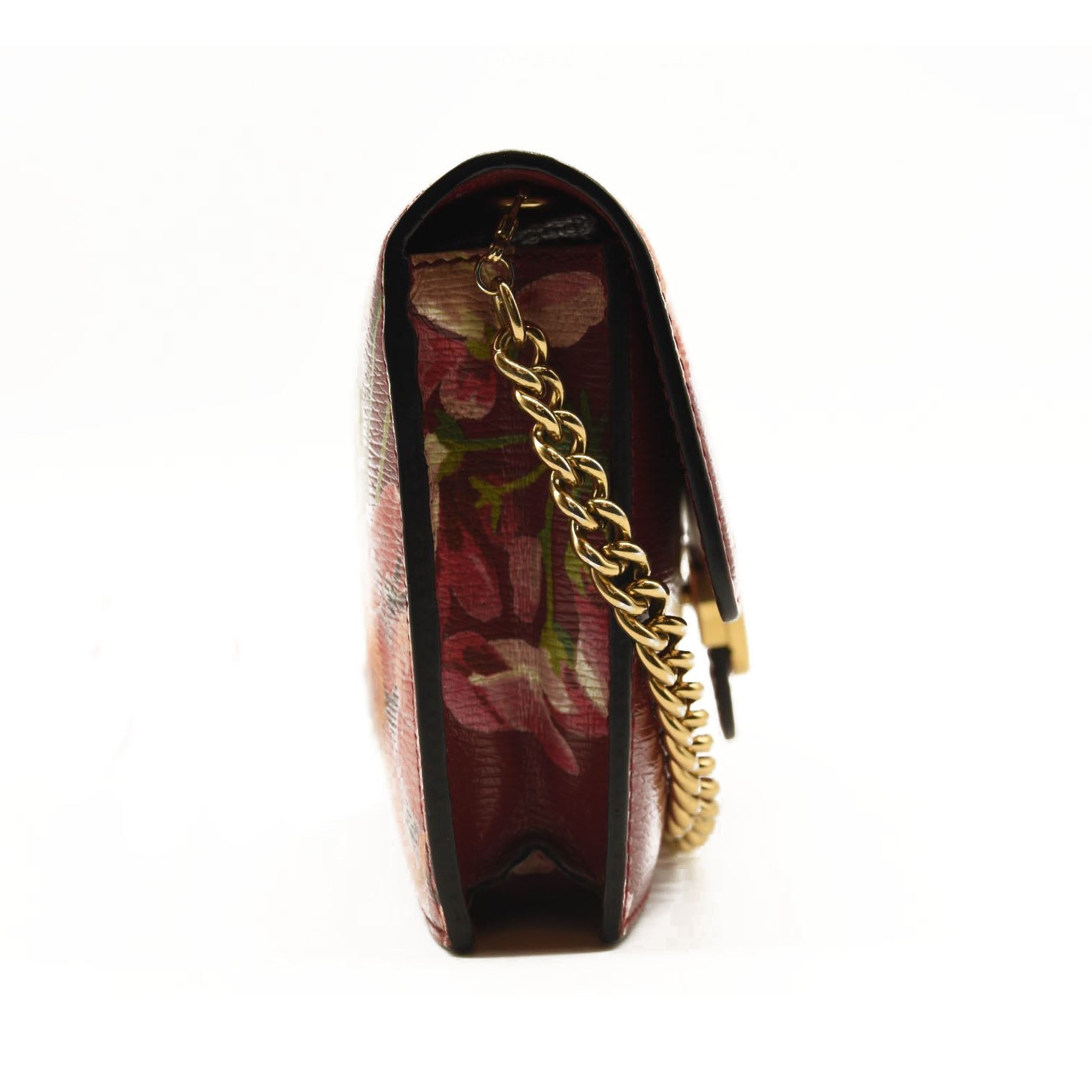 Gucci Wallet On Chain Blooms Interlocking GG Pink Red