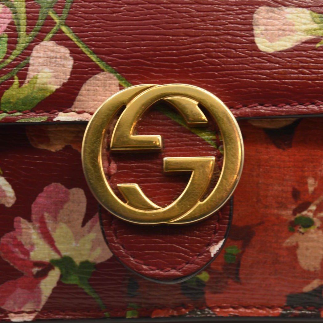 Gucci Wallet On Chain Blooms Interlocking GG Pink Red