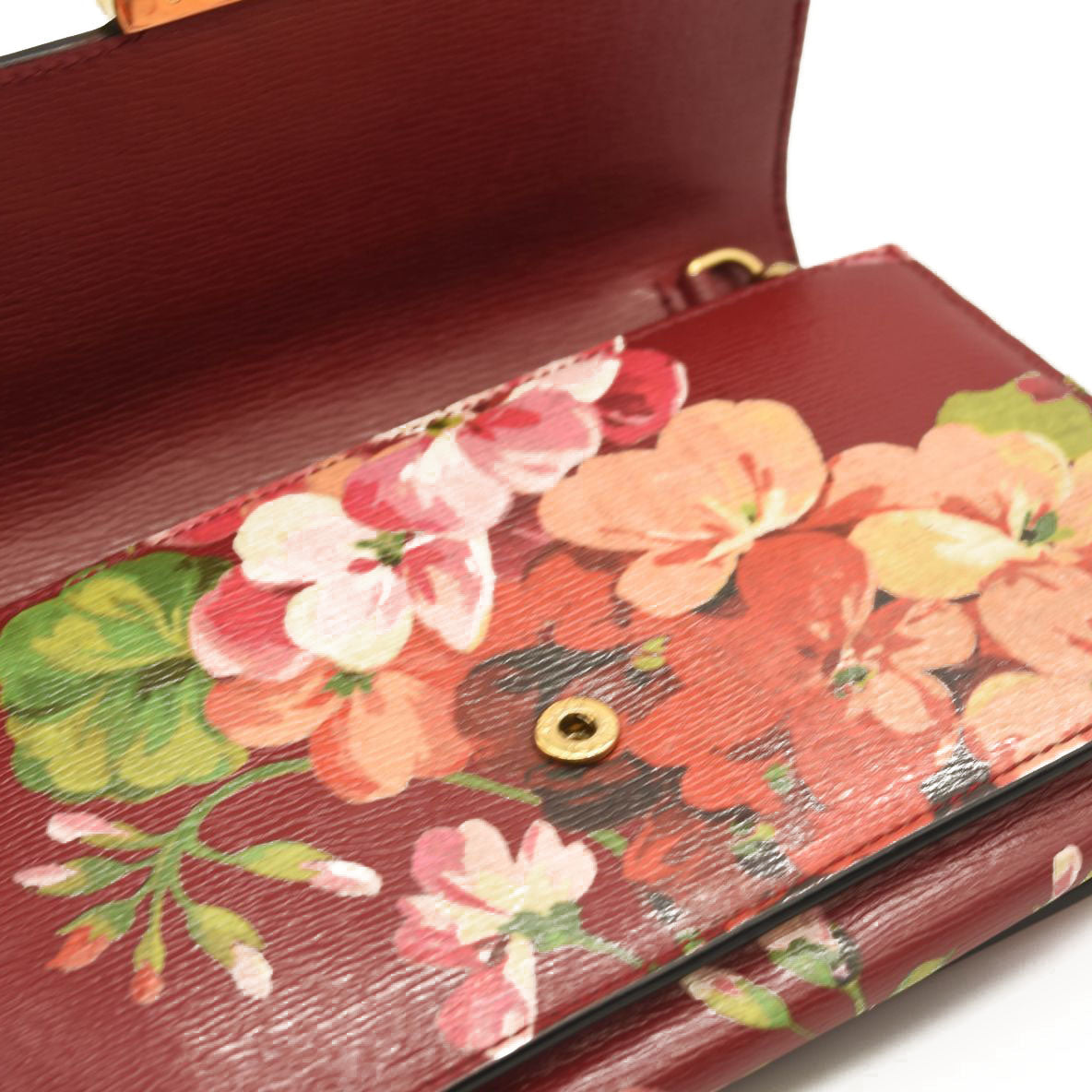 Gucci Wallet On Chain Blooms Interlocking GG Pink Red