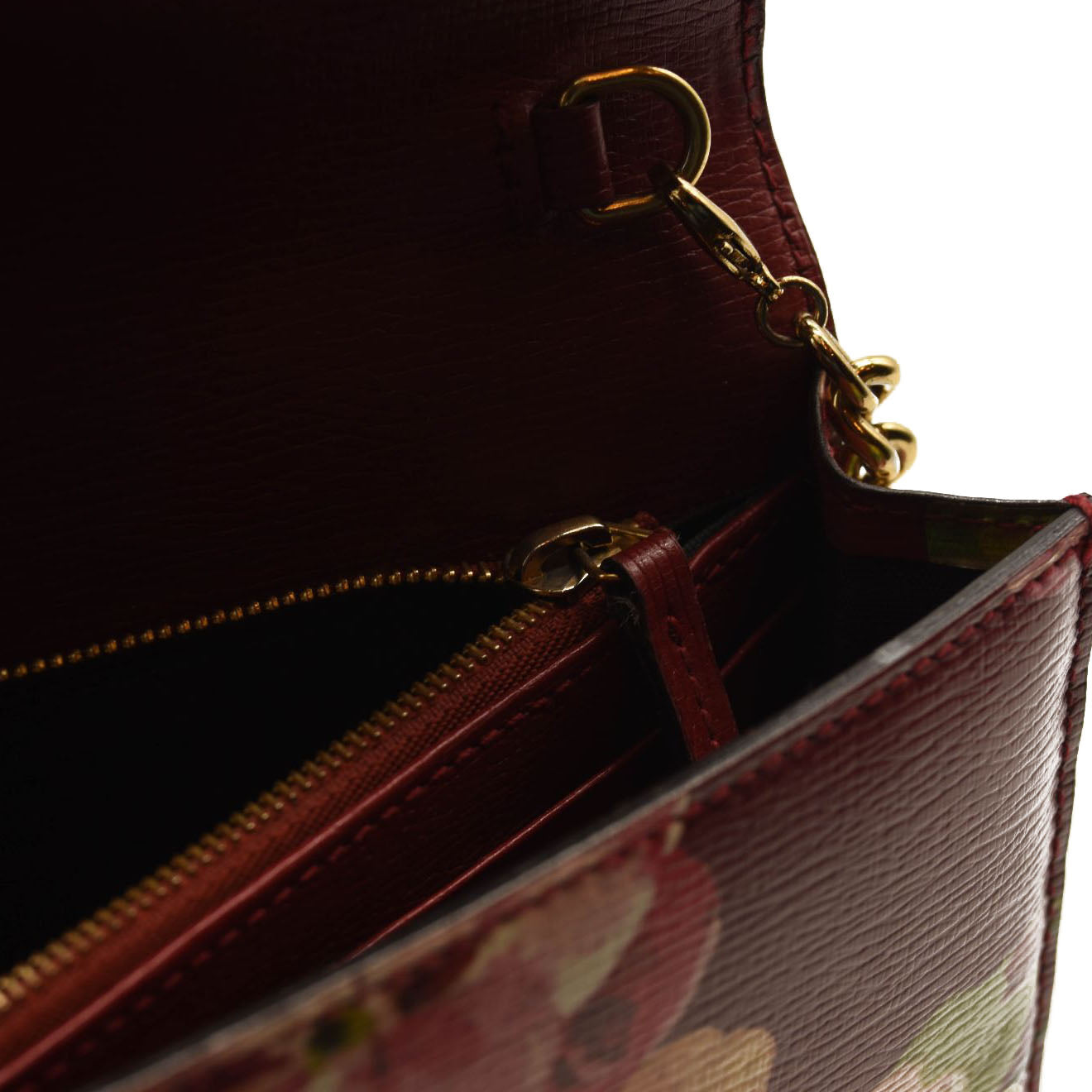 Gucci Wallet On Chain Blooms Interlocking GG Pink Red