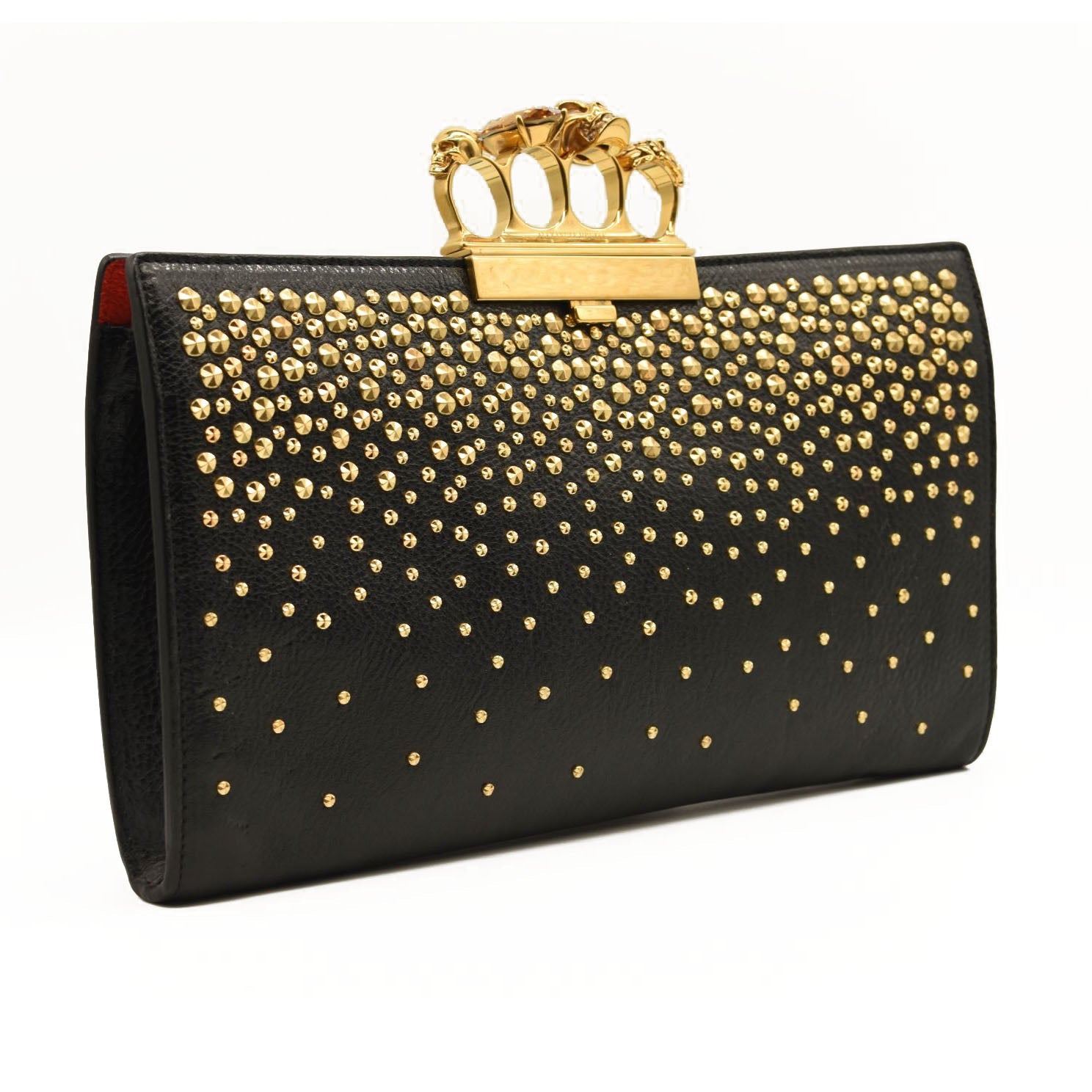 ALEXANDER MCQUEEN Skull Four-Ring Studs Flat Pouch