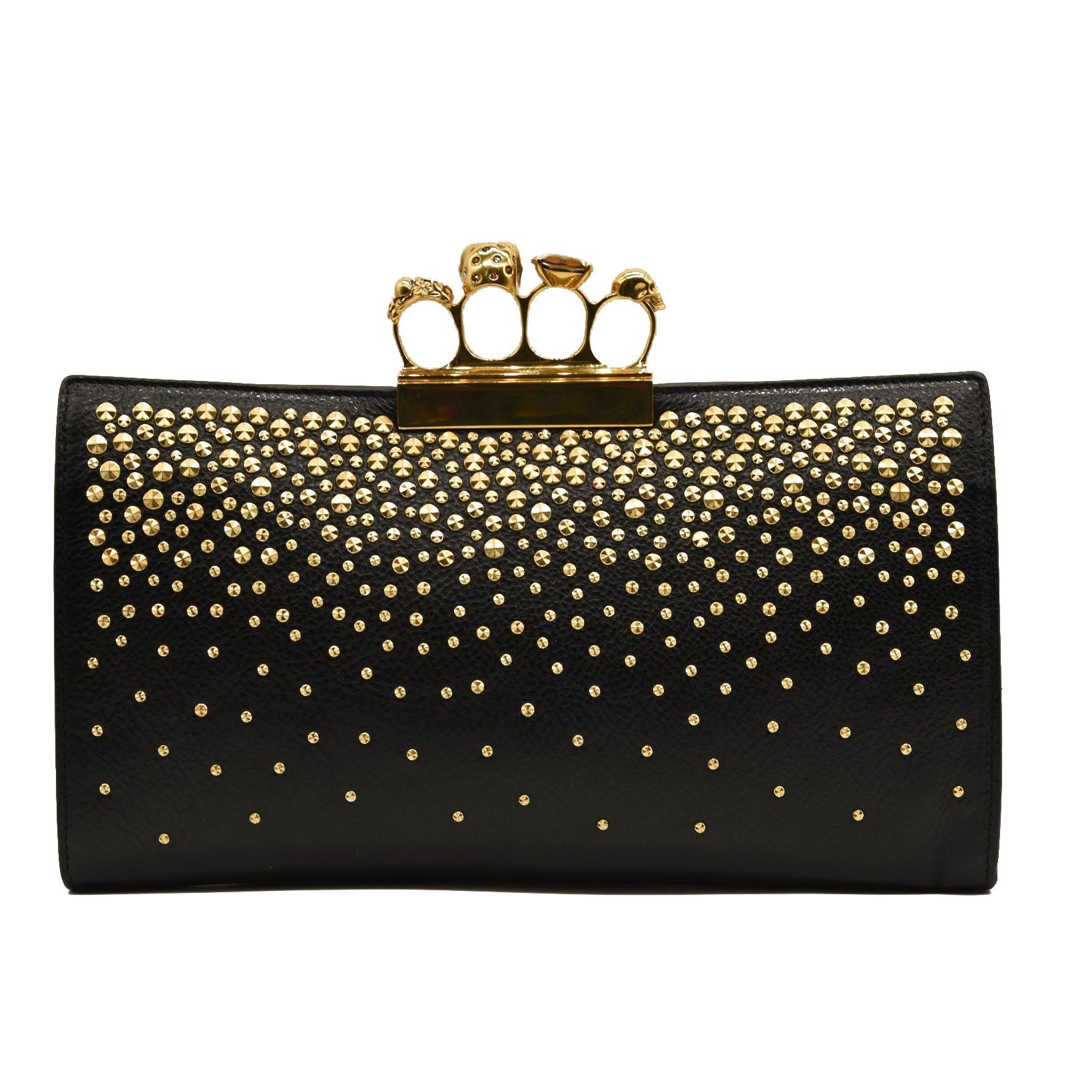 ALEXANDER MCQUEEN Skull Four-Ring Studs Flat Pouch