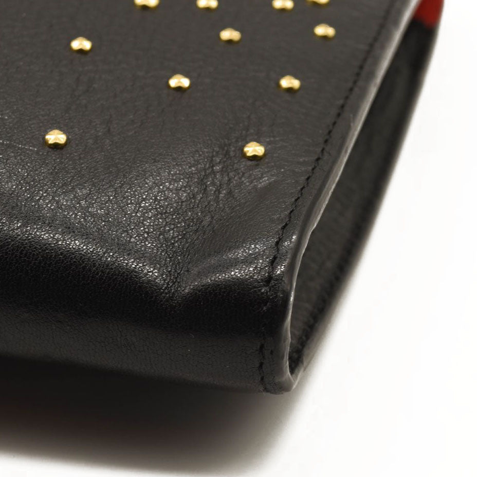 ALEXANDER MCQUEEN Skull Four-Ring Studs Flat Pouch