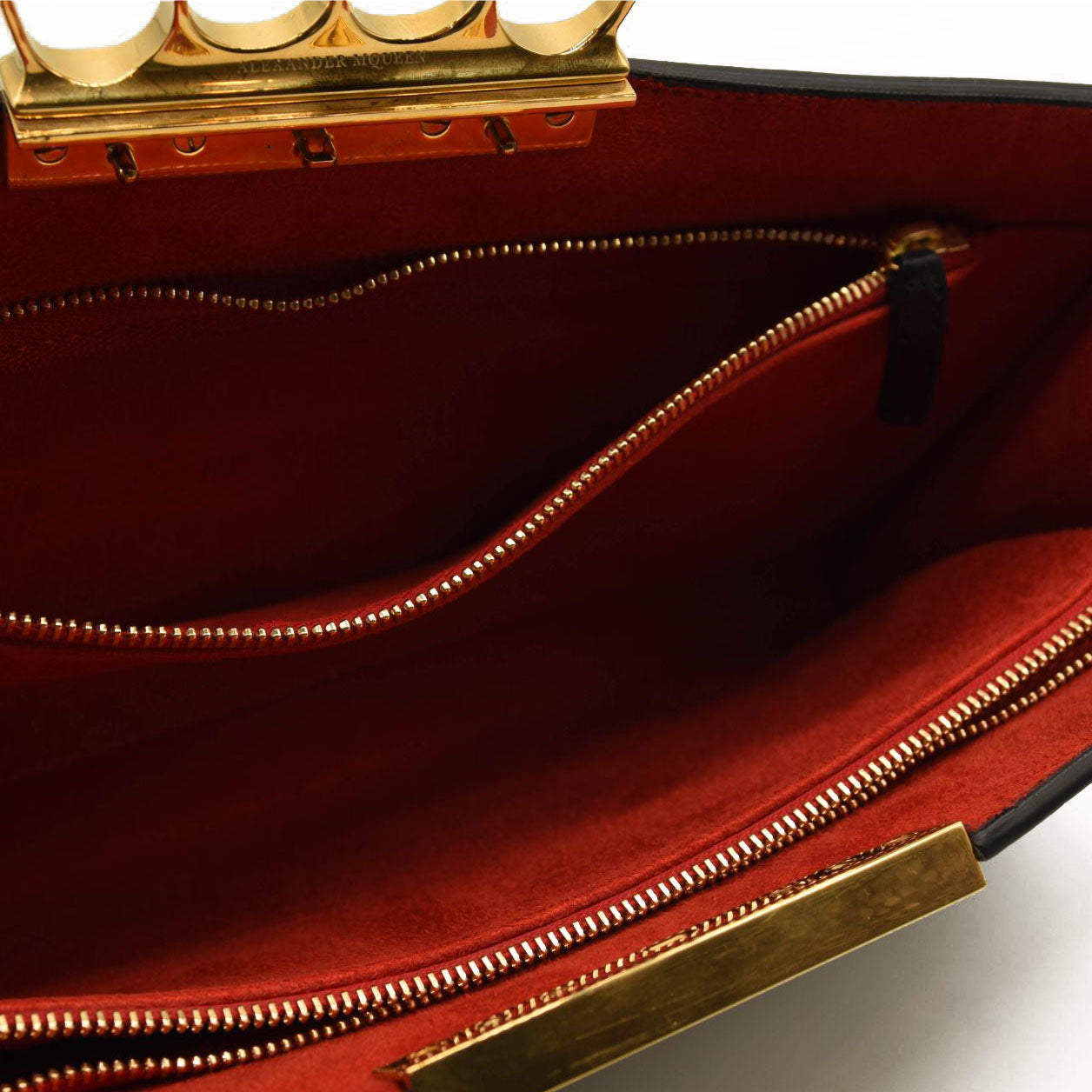 ALEXANDER MCQUEEN Skull Four-Ring Studs Flat Pouch