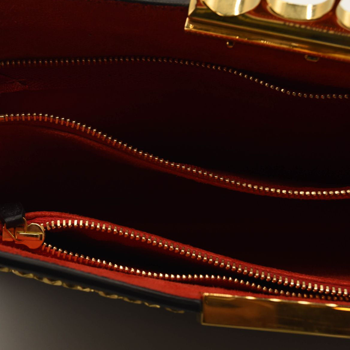 ALEXANDER MCQUEEN Skull Four-Ring Studs Flat Pouch