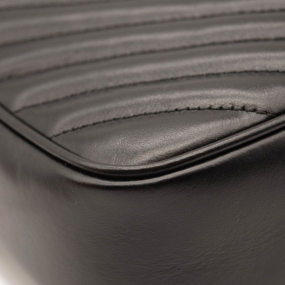 NEW SAINT LAURENT Calfskin Matelasse Monogram Monochrome Lou Camera Bag Black