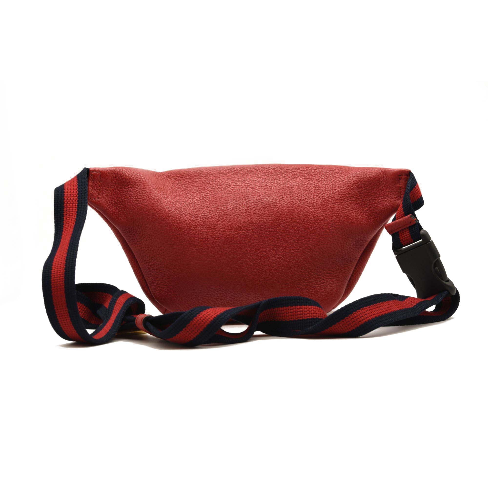 Gucci Grained Calfskin Small Logo Belt Bag Hibiscus Red