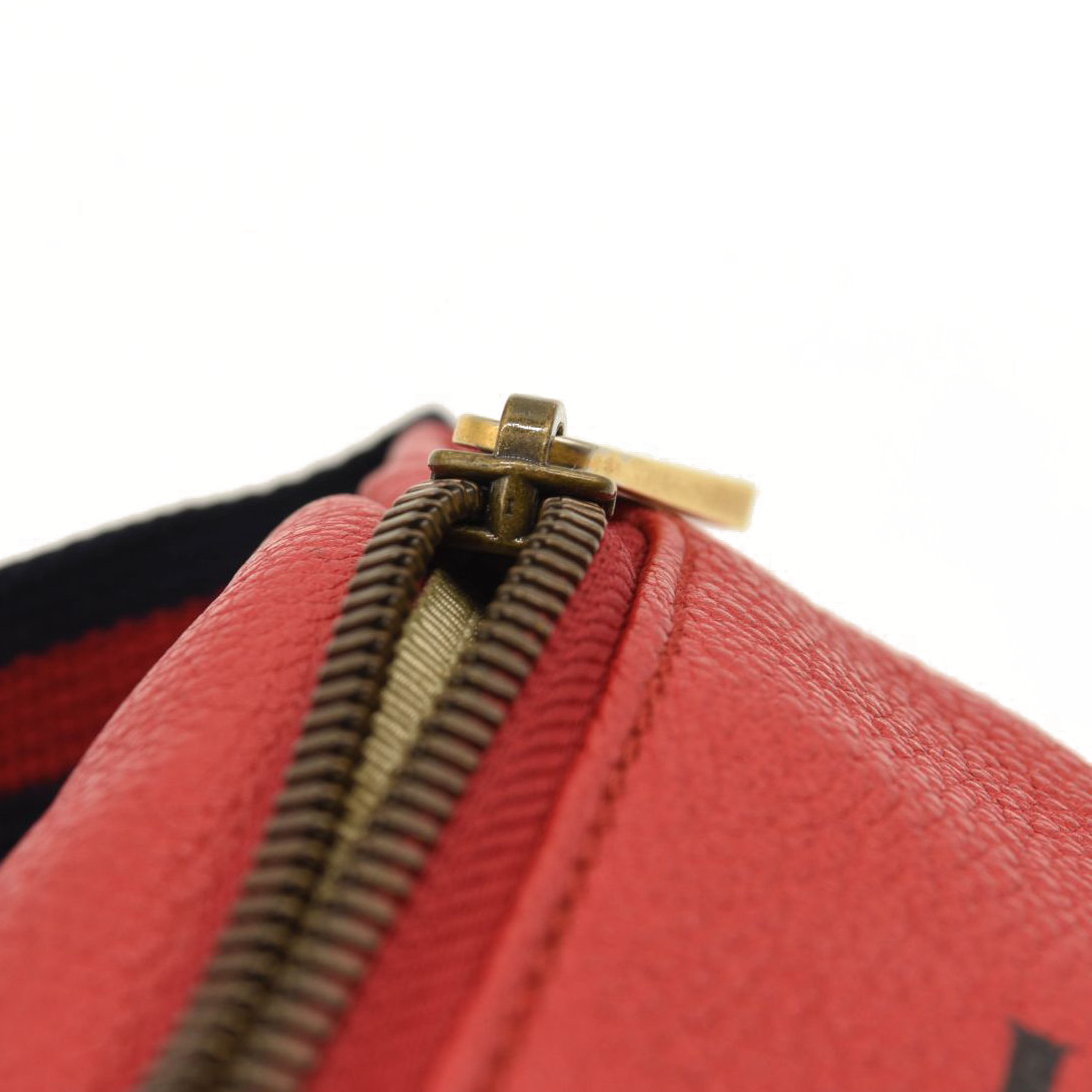 Gucci Grained Calfskin Small Logo Belt Bag Hibiscus Red