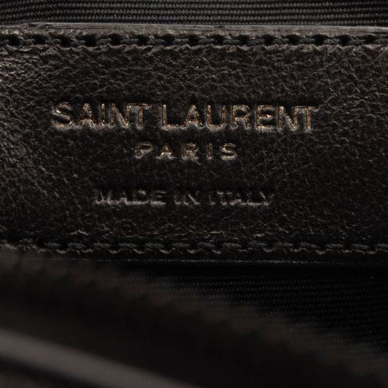 NEW SAINT LAURENT Calfskin Matelasse Monogram Monochrome Lou Camera Bag Black