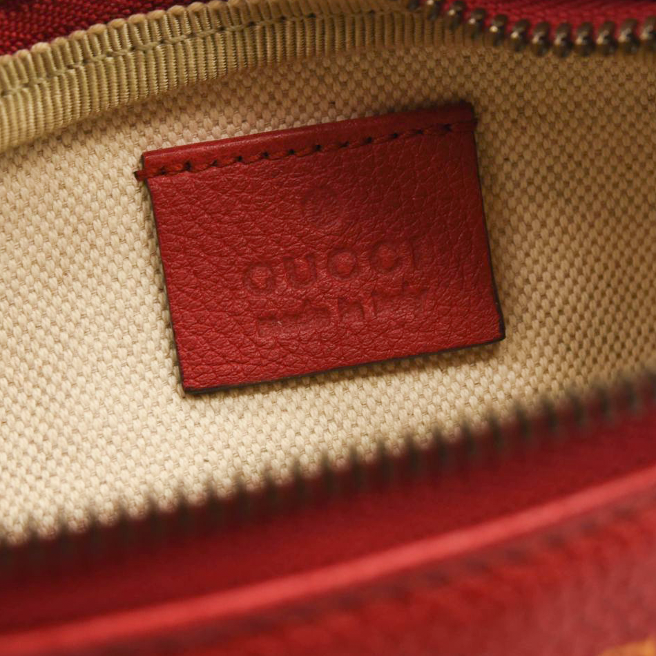 Gucci Grained Calfskin Small Logo Belt Bag Hibiscus Red