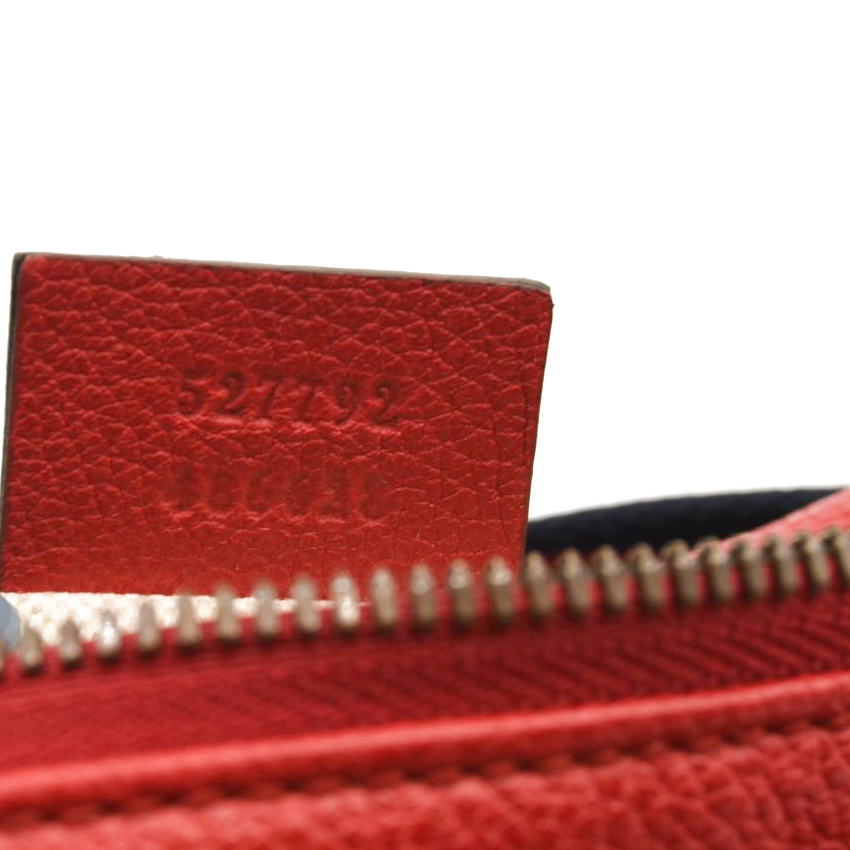 Gucci Grained Calfskin Small Logo Belt Bag Hibiscus Red