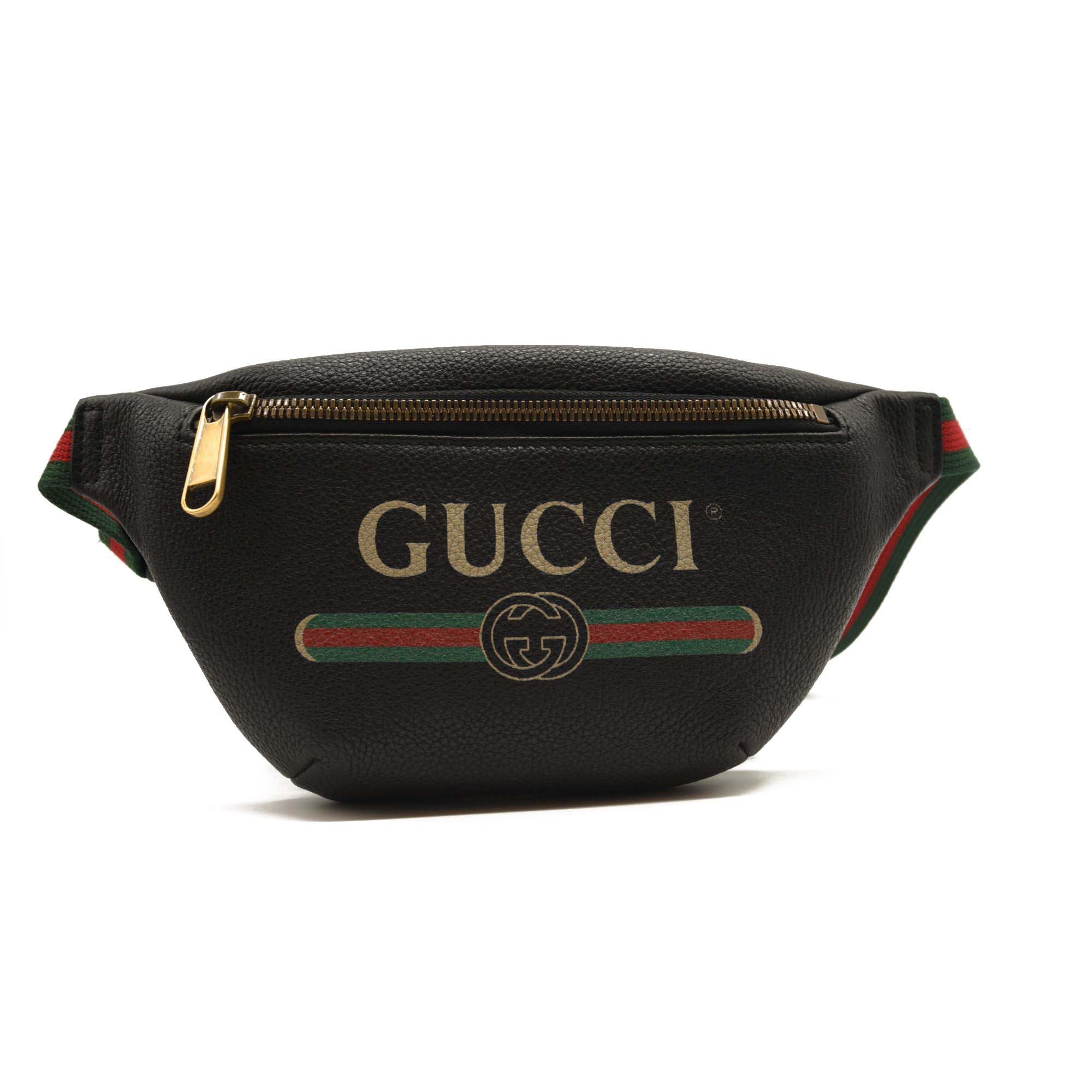 Gucci Grained Calfskin Small Logo Belt Bag Black
