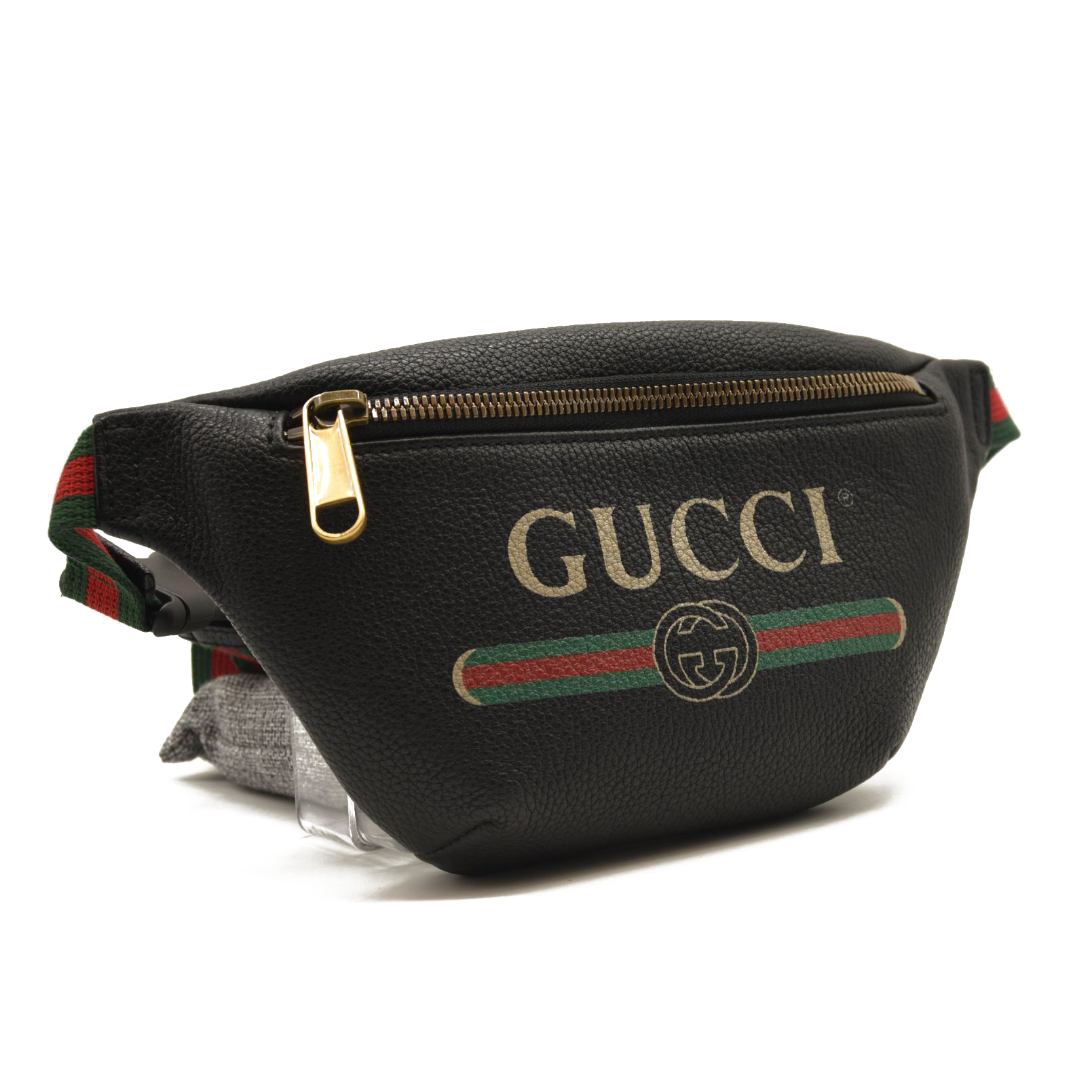 Gucci Grained Calfskin Small Logo Belt Bag Black