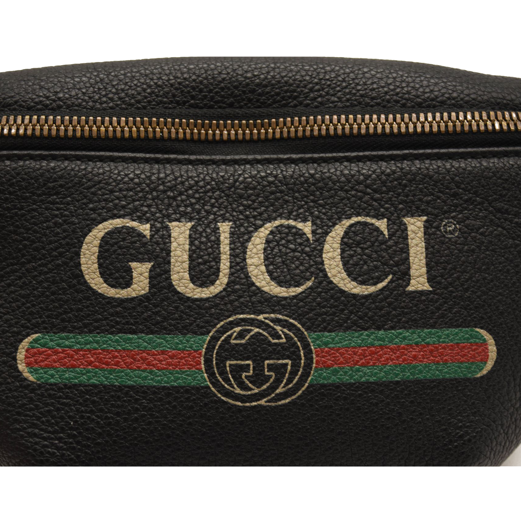 Gucci Grained Calfskin Small Logo Belt Bag Black