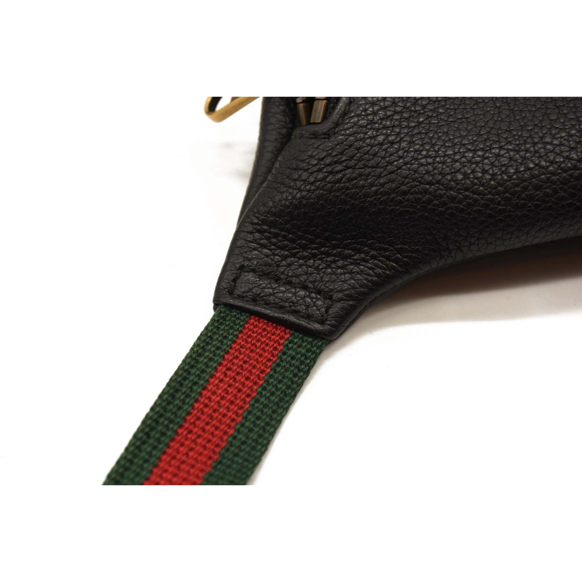 Gucci Grained Calfskin Small Logo Belt Bag Black