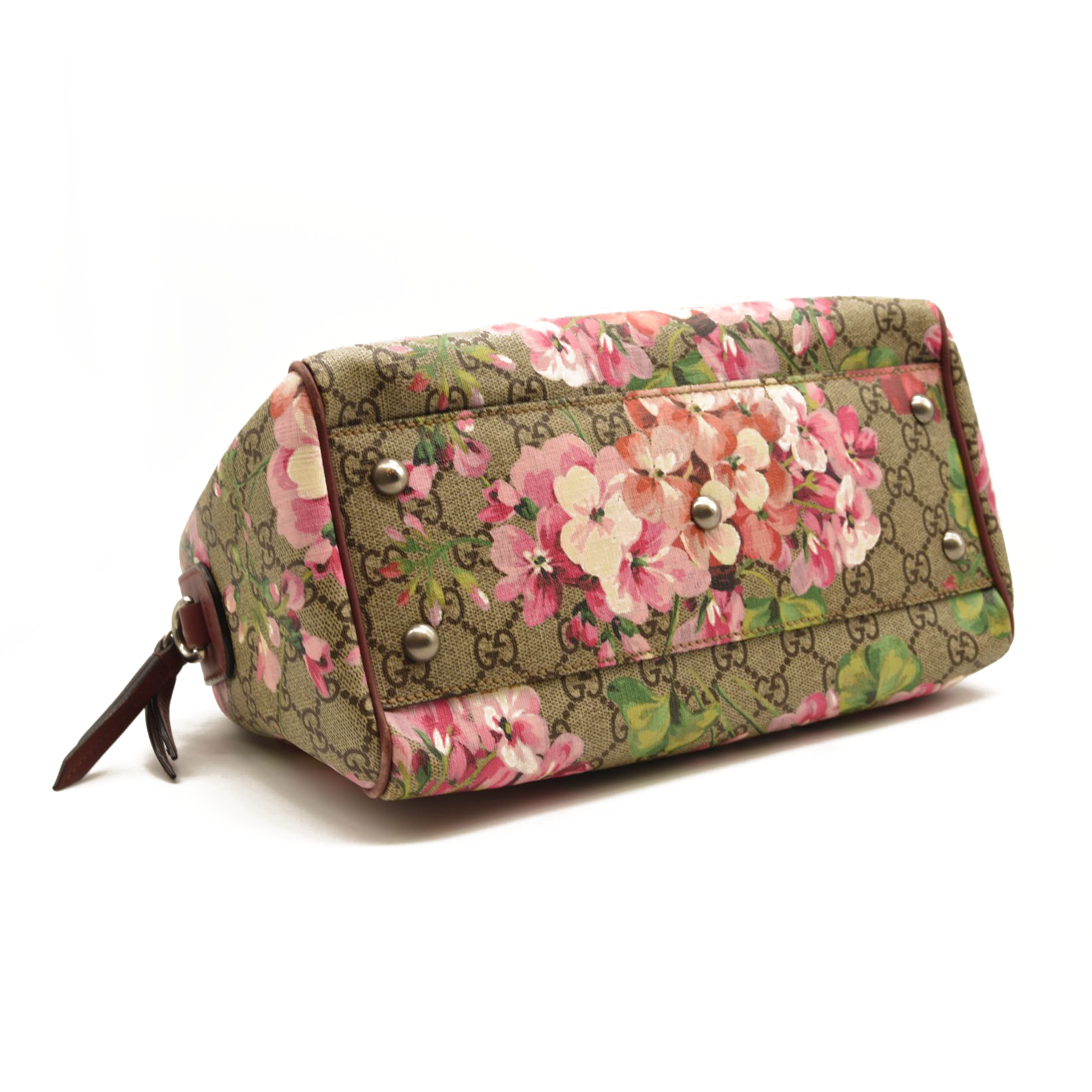 Gucci GG Supreme Monogram Blooms Small Boston Beige Multicolor Dry Rose