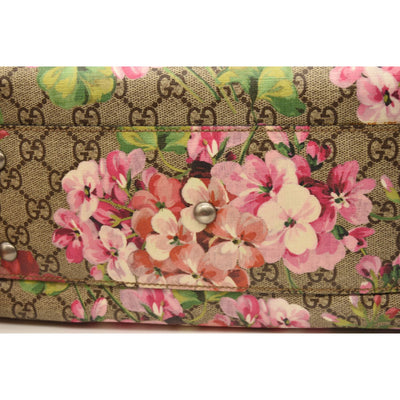 Gucci GG Supreme Monogram Blooms Small Boston Beige Multicolor Dry Rose
