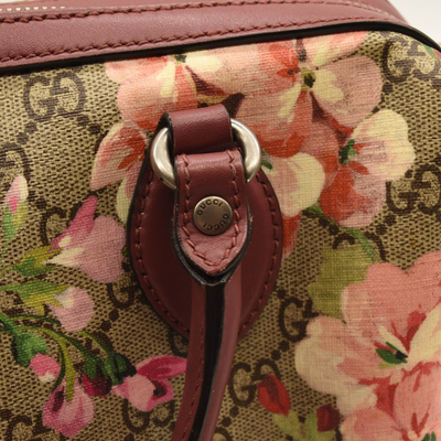 Gucci GG Supreme Monogram Blooms Small Boston Beige Multicolor Dry Rose