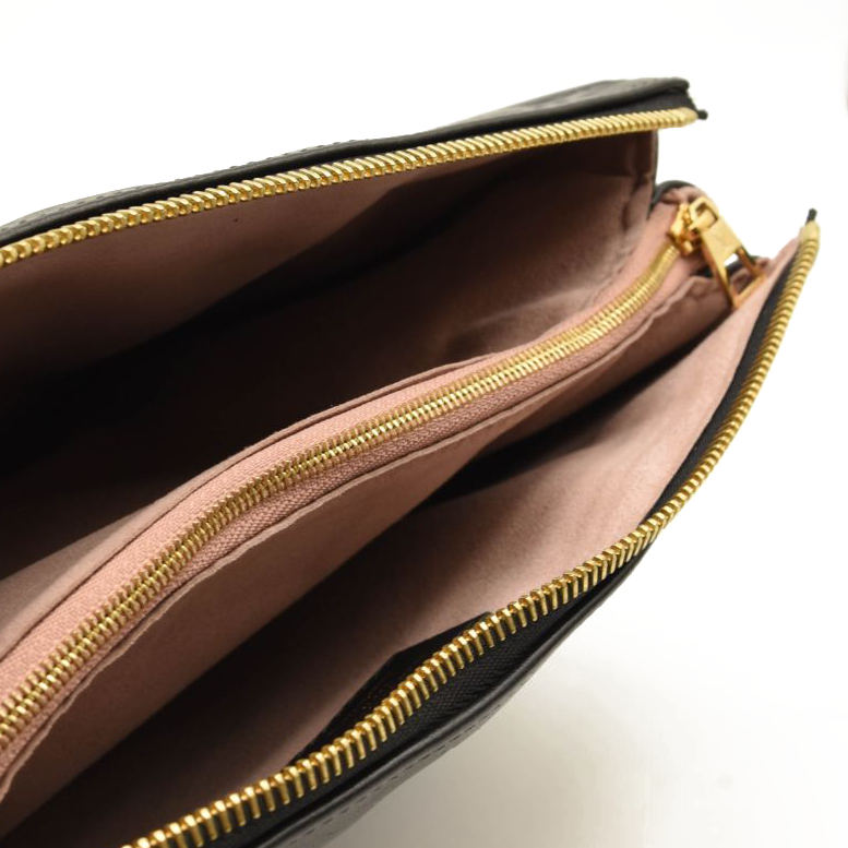 Louis Vuitton Lambskin Embossed Monogram Coussin PM Black