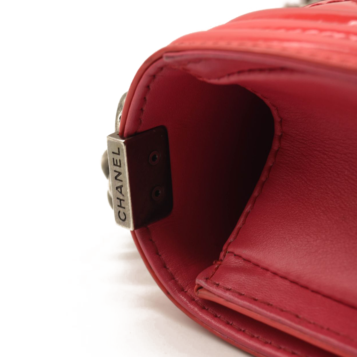 Chanel Patent Calfskin Enamel Quilted Medium Boy Flap Dark Pink