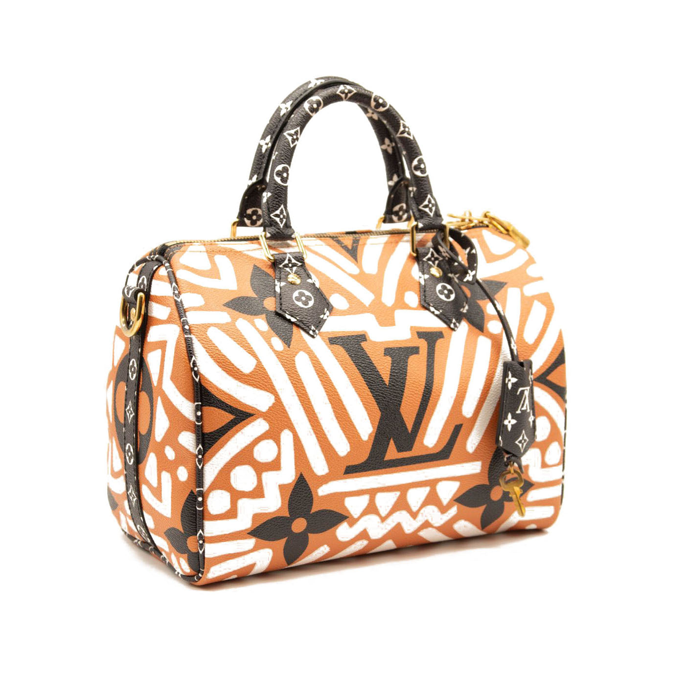 Louis Vuitton Monogram Giant Crafty Speedy Bandouliere 25 Creme Caramel