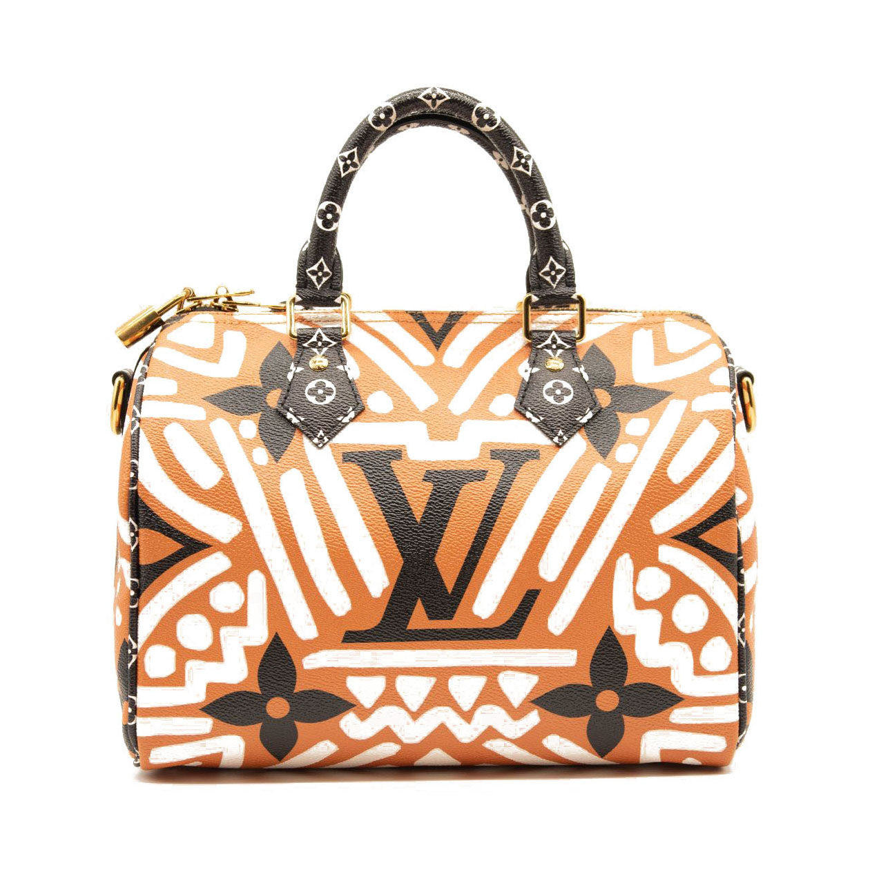 Louis Vuitton Monogram Giant Crafty Speedy Bandouliere 25 Creme Caramel