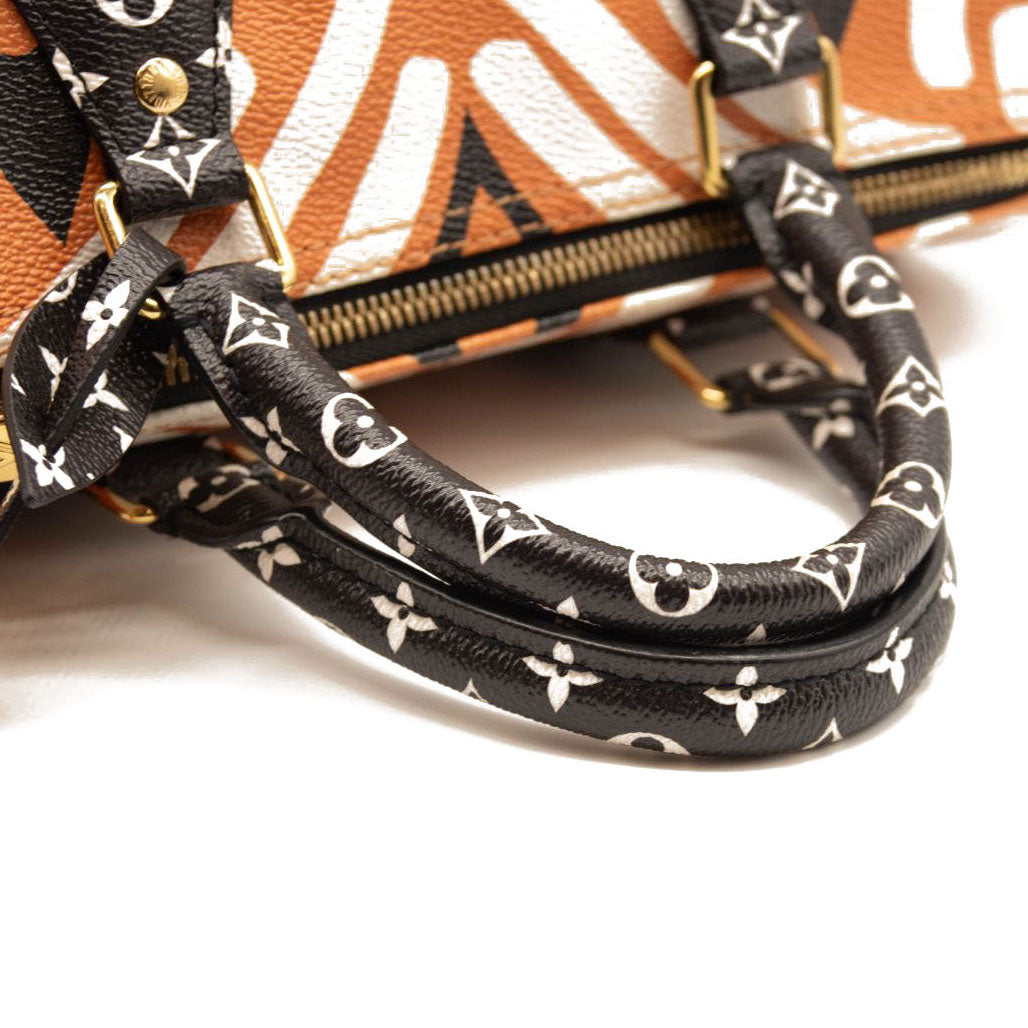 Louis Vuitton Monogram Giant Crafty Speedy Bandouliere 25 Creme Caramel