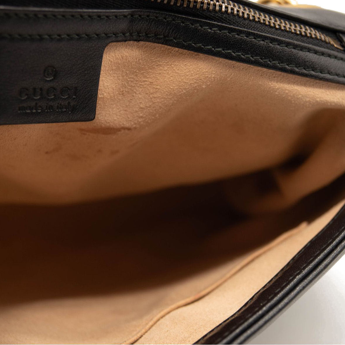 Gucci Calfskin Matelasse Medium GG Marmont Shoulder Bag Black