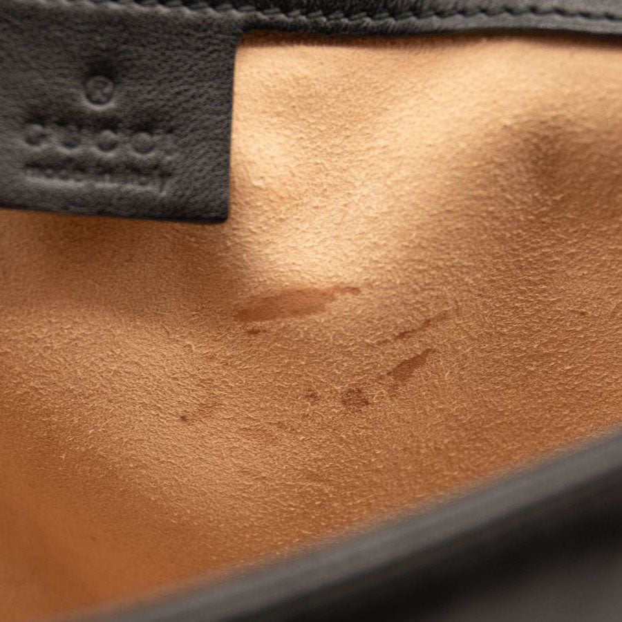 Gucci Calfskin Matelasse Medium GG Marmont Shoulder Bag Black