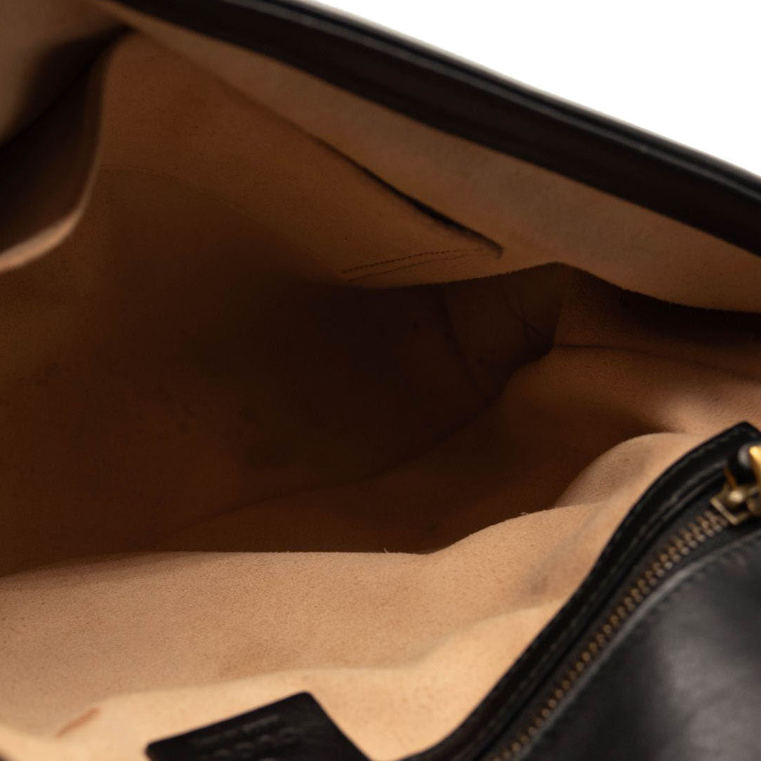 Gucci Calfskin Matelasse Medium GG Marmont Shoulder Bag Black