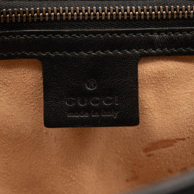 Gucci Calfskin Matelasse Medium GG Marmont Shoulder Bag Black