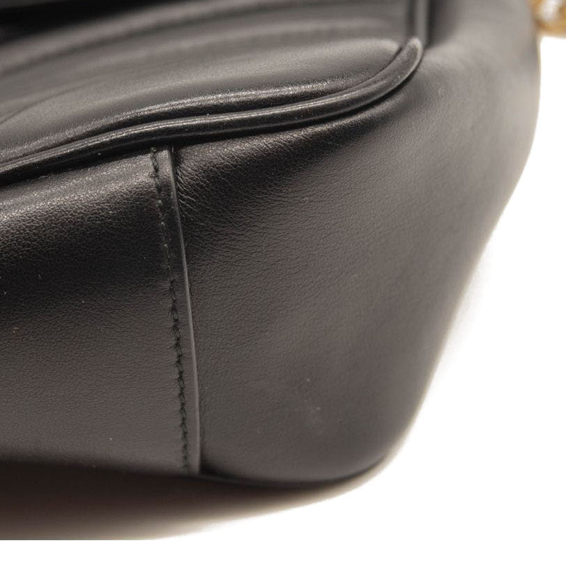 Gucci Calfskin Matelasse Medium GG Marmont Shoulder Bag Black