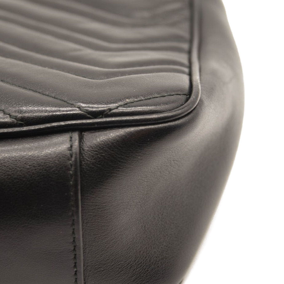 Gucci Calfskin Matelasse Medium GG Marmont Shoulder Bag Black