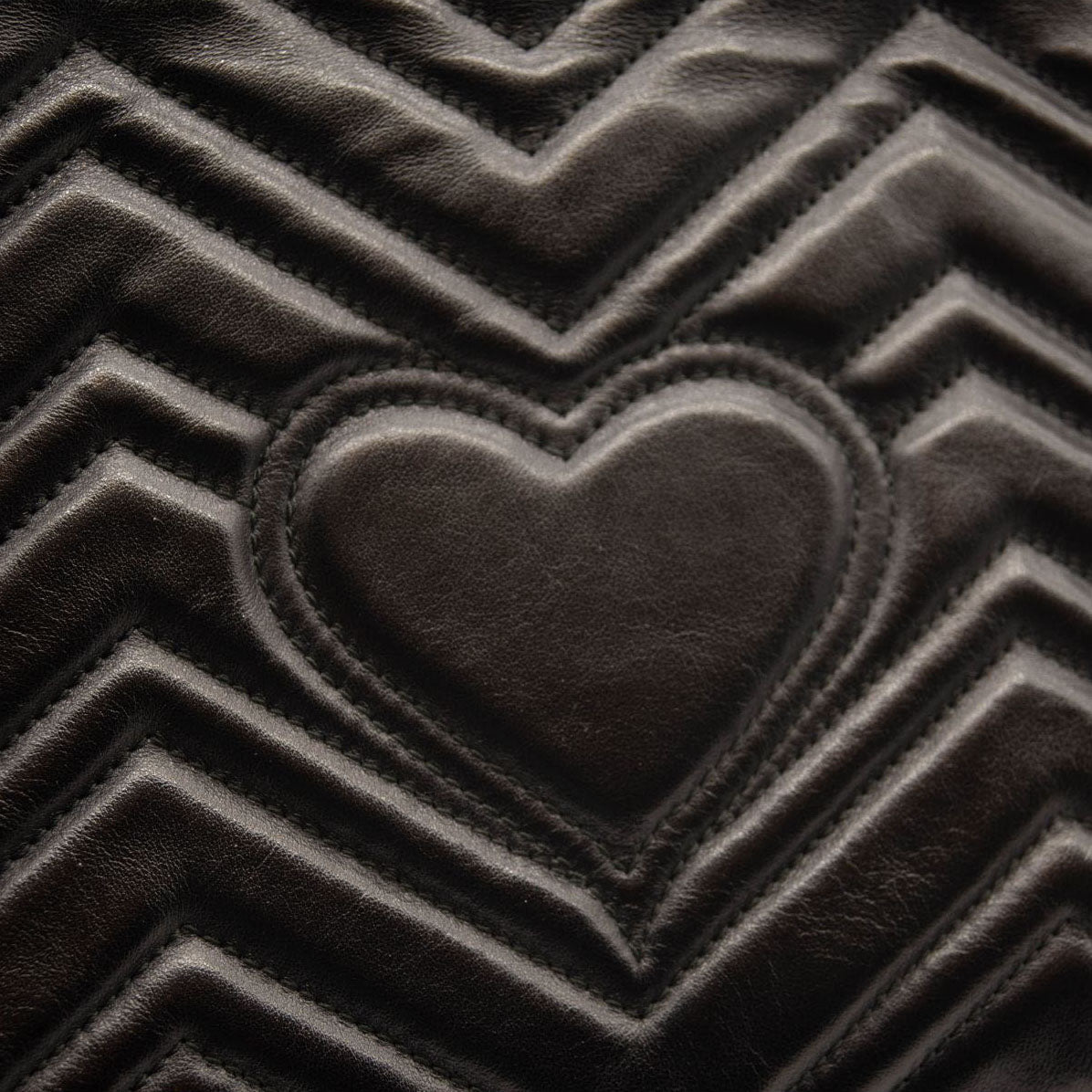 Gucci Calfskin Matelasse Medium GG Marmont Shoulder Bag Black