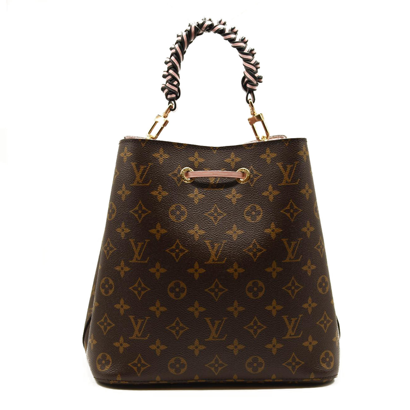Used Louis Vuitton Neonoe Mm Rose Poudre Brown Monogram Canvas Shoulder Bag