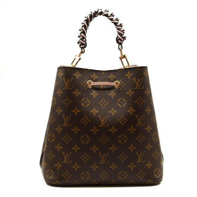 Used Louis Vuitton Neonoe Mm Rose Poudre Brown Monogram Canvas Shoulder Bag