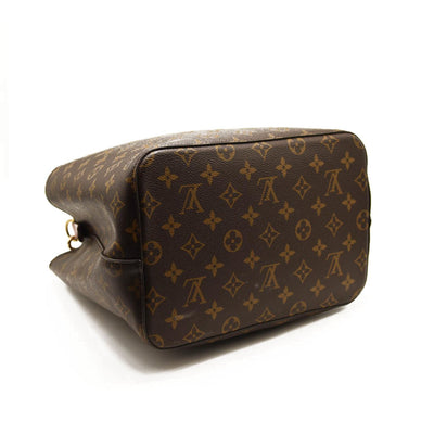 Used Louis Vuitton Neonoe Mm Rose Poudre Brown Monogram Canvas Shoulder Bag