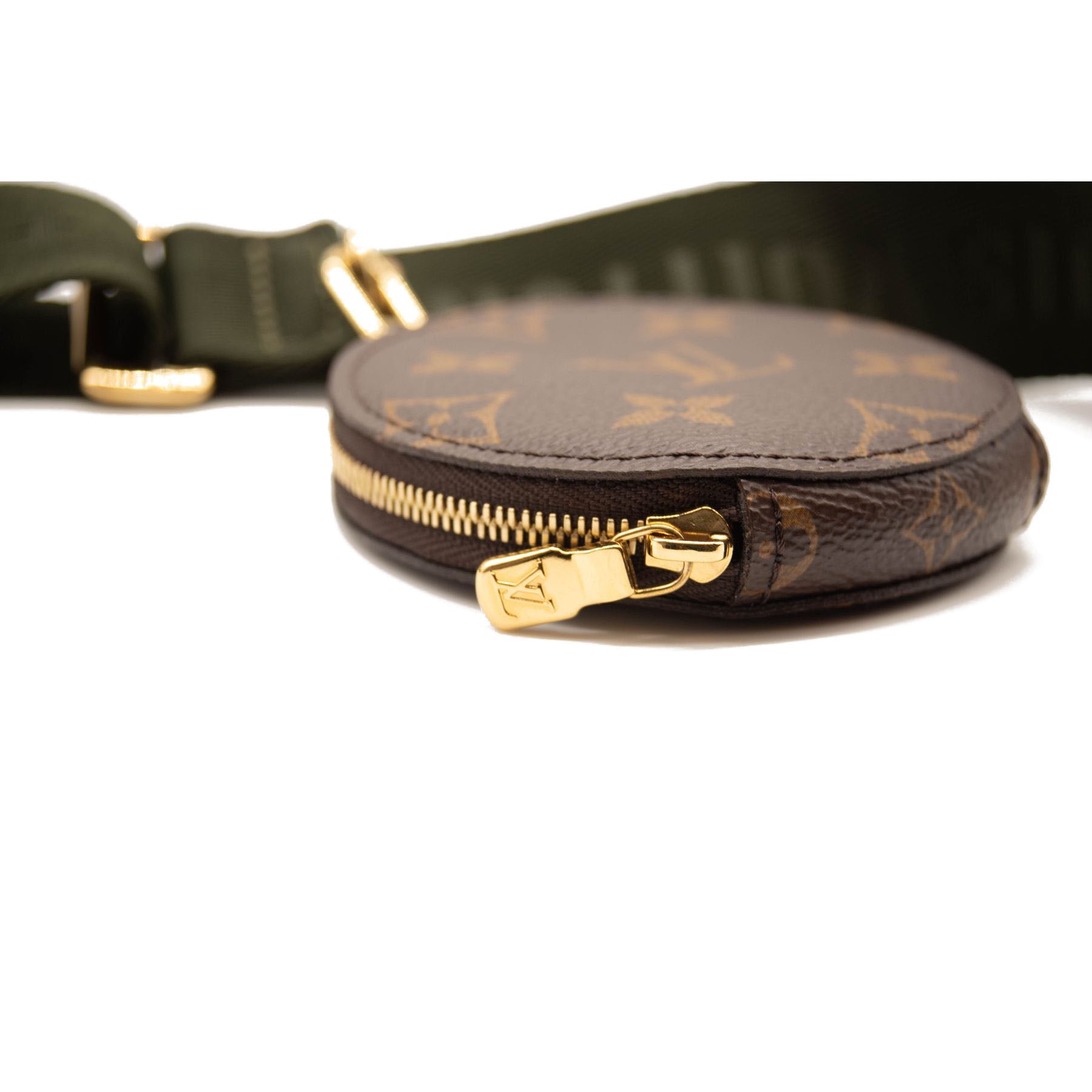 Louis Vuitton Khaki Bandoulière Shoulder Strap and Round Zipped Coin Pouch  in Monogram Canvas - SOLD