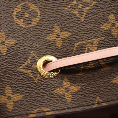 Used Louis Vuitton Neonoe Mm Rose Poudre Brown Monogram Canvas Shoulder Bag