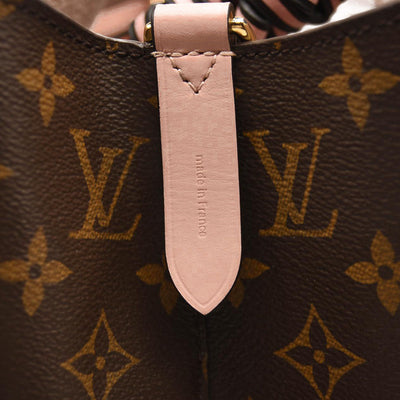 Used Louis Vuitton Neonoe Mm Rose Poudre Brown Monogram Canvas Shoulder Bag