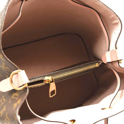 Used Louis Vuitton Neonoe Mm Rose Poudre Brown Monogram Canvas Shoulder Bag