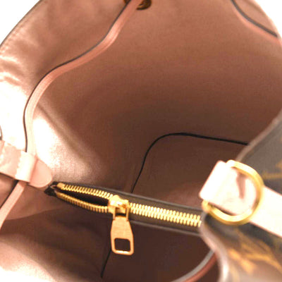 Used Louis Vuitton Neonoe Mm Rose Poudre Brown Monogram Canvas Shoulder Bag