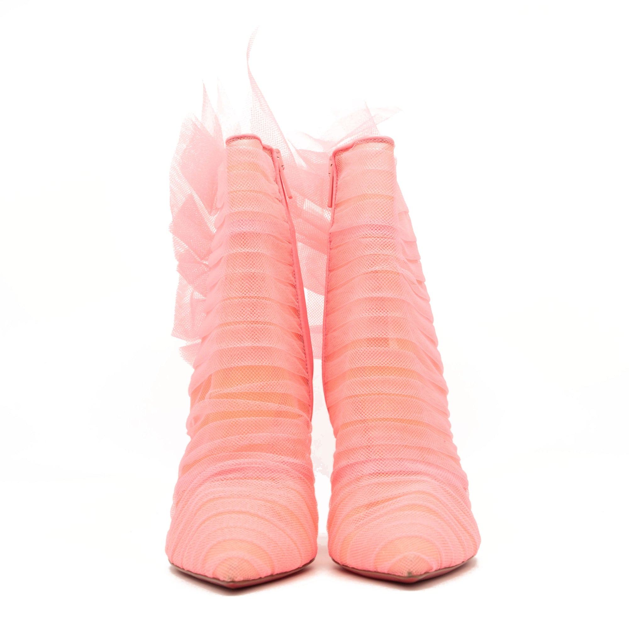 NEW $1795 Christian Louboutin Libellibooty Mesh Red Sole Stiletto Booties EU 39.5