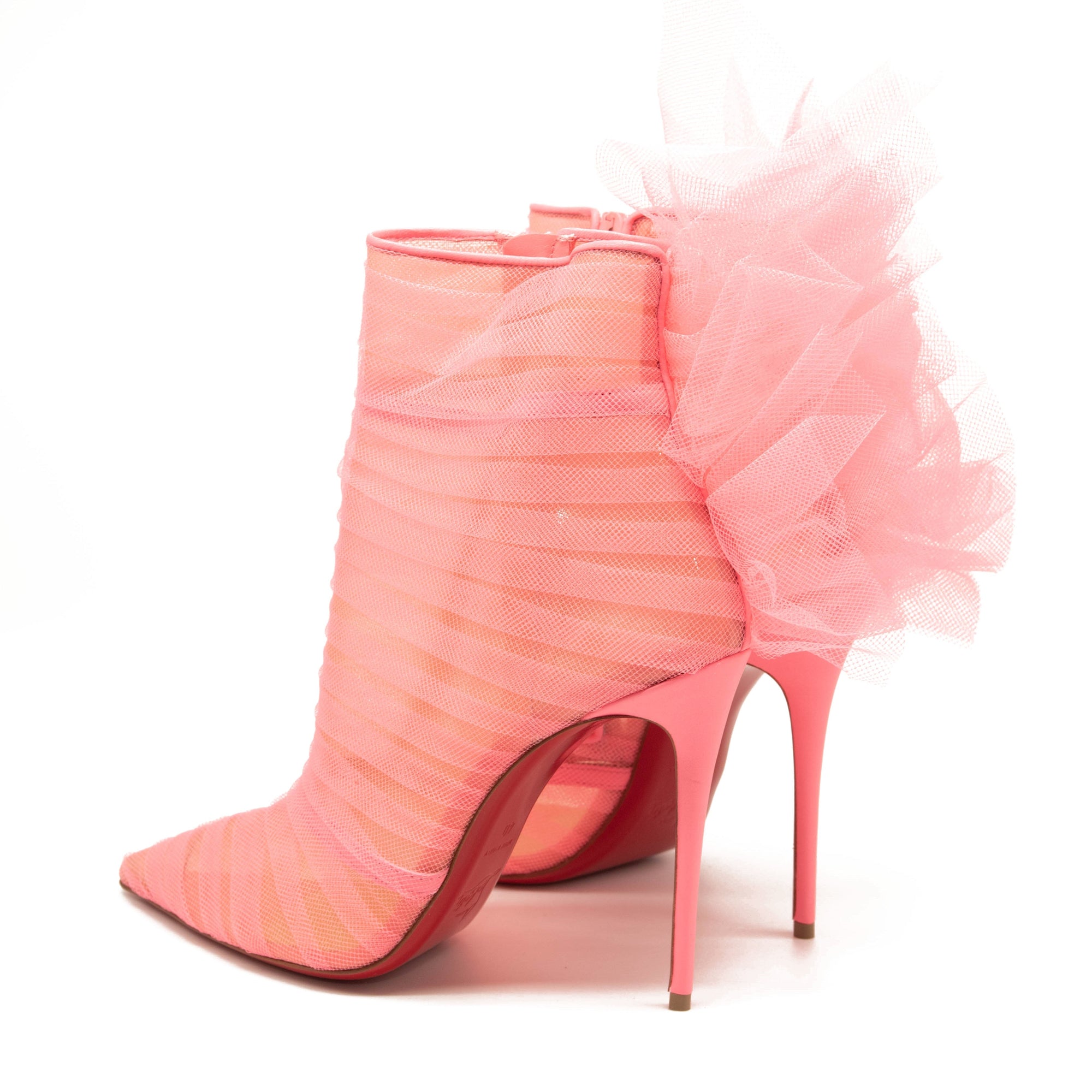 NEW $1795 Christian Louboutin Libellibooty Mesh Red Sole Stiletto Booties EU 39.5