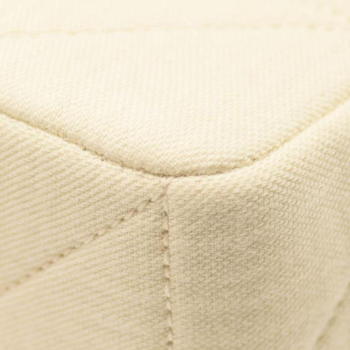 NEW SAINT LAURENT Medium Jamie Quilted Crinkle Cotton Shoulder Bag In Vanilla Ice