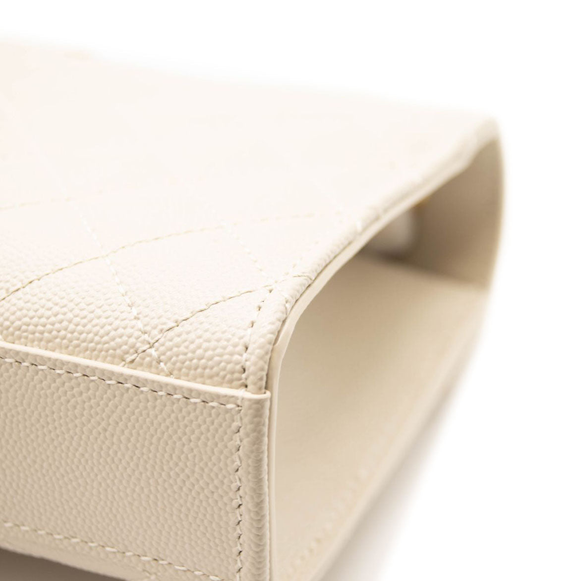 NEW Saint Laurent Monogram Small Envelope Leather Wallet On Chain Mixed Matelasse White